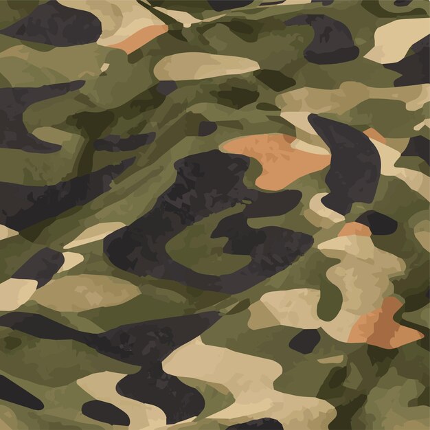Camuflaje patrón sin costuras Estilo de moda camo repetir impresión Vector ilustración Textura caqui