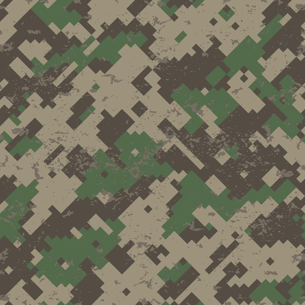 Camuflaje de píxeles militares y del ejército Grunge de patrón sin costuras