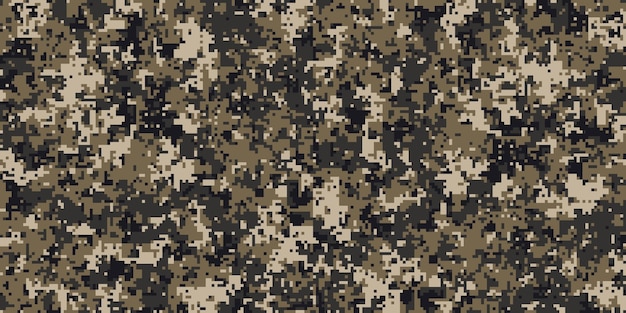 Camuflaje de píxeles para un uniforme del ejército de soldados Diseño de tela de camuflaje moderno Fondo de vector militar digital