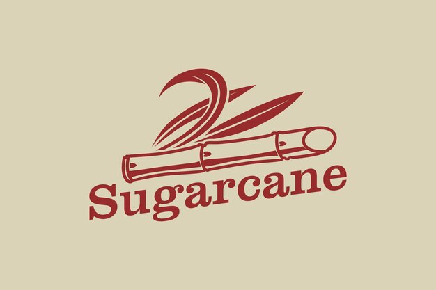 Caña de azúcar orgánico logo producto granja planta comida bebida agrícola dulce fresco