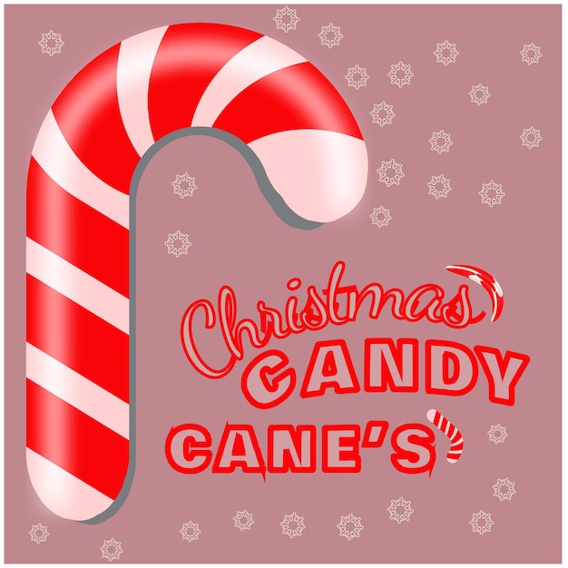 Caña de caramelo de Navidad descarga gratuita letras coloridas diseño de ilustración vectorial
