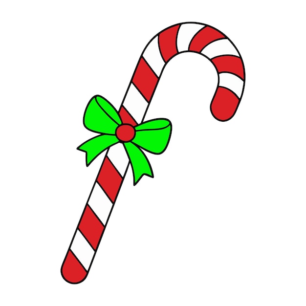 Caña de caramelo de Navidad con ilustración de silueta de arco