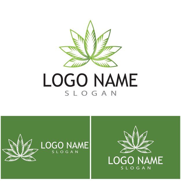 Canabis Logo plantilla vector símbolo naturaleza