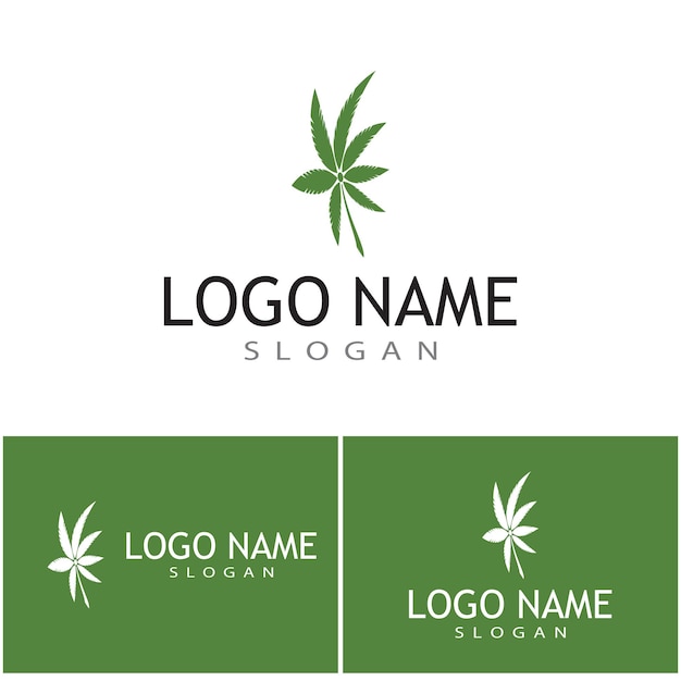 Canabis logo plantilla vector símbolo naturaleza