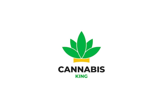 Canabis rey logo diseño vector ilustración idea
