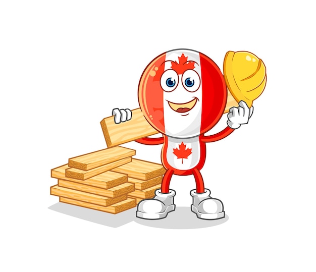 Canadá bandera cabeza constructor vector personaje de dibujos animados