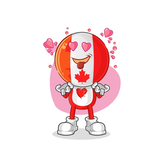 Canadá cayendo amor vector personaje de dibujos animados