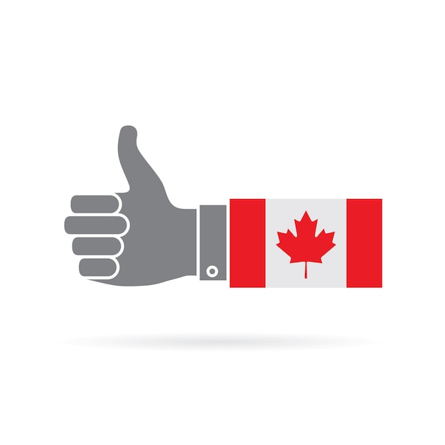 Canadá país bandera pulgar arriba vector icono