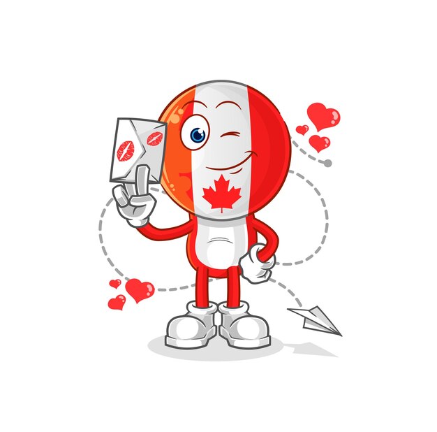 Canadá tiene vector de caracteres de ilustración de carta de amor