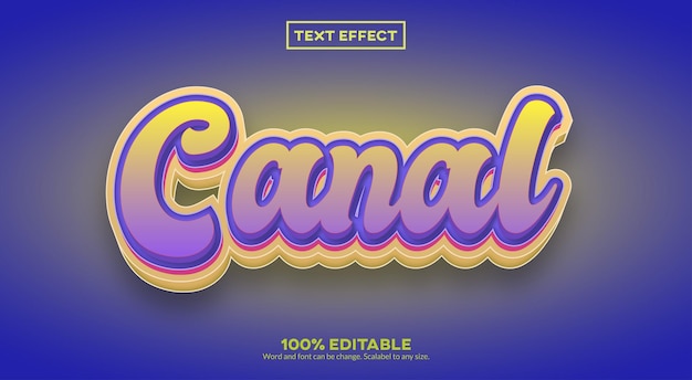 Vector canal efecto de texto 3d