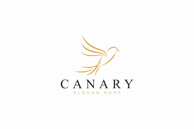 Canary Bird Luxury Gold Symbol Business Company Logotipo