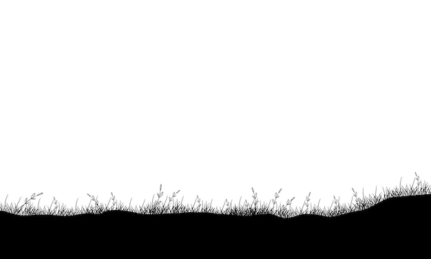 Cañas vectoriales en diseño de fondo panorámico de hierba de pradera