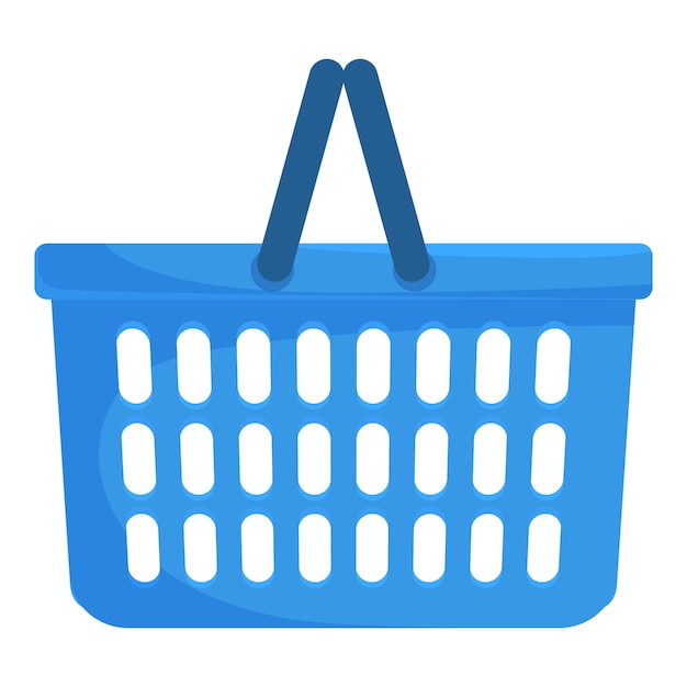 Una canasta de compras azul vacía de pie esperando ser llenada