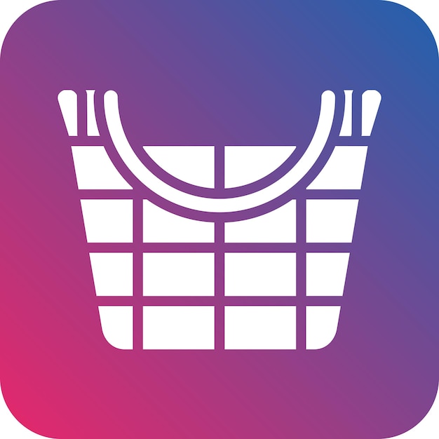 una canasta de compras con un borde azul y rosa