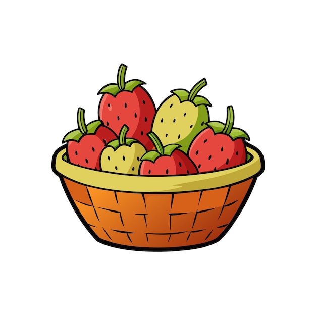Una canasta de fresas maduras