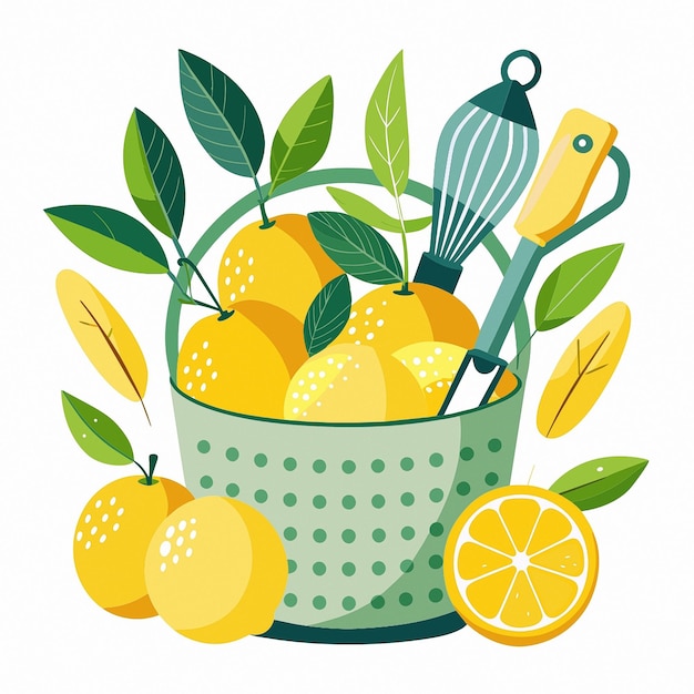 una canasta de limones y limones con limones y lemones