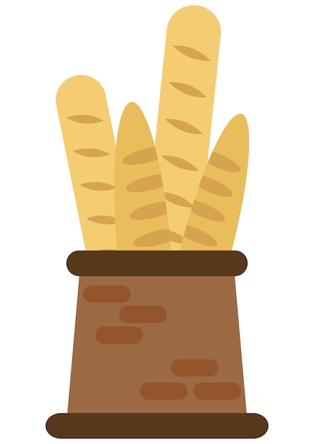 Una canasta llena de pan de baguette