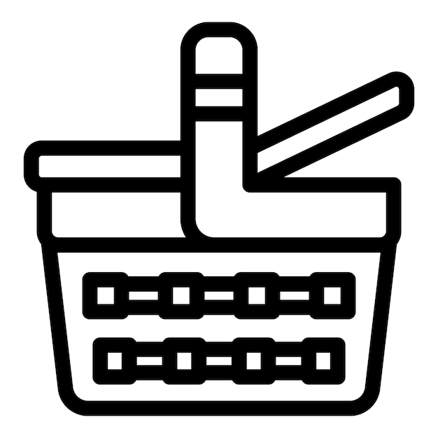 Una canasta de picnic vacía esperando ser llenada con el icono de la comida