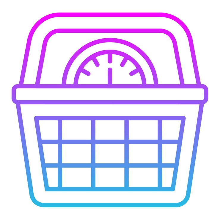 Vector una canasta con un reloj en ella que dice la hora