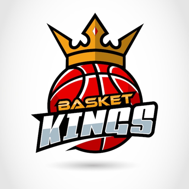 Canasta reyes. deporte, plantilla de logotipo de baloncesto.