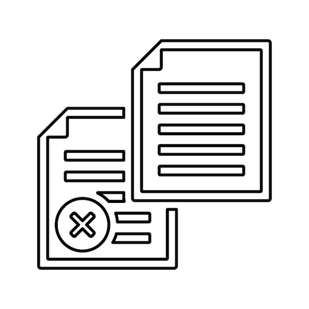 Cancelar el icono del contorno de eliminación de la copia Vector de arte de línea