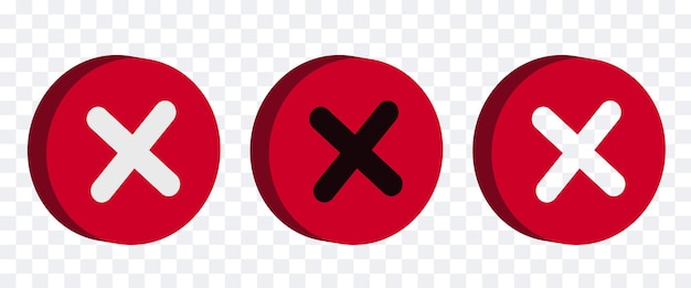 Cancelar el icono de la cruz 3D botones redondos 3D clipart vectorial
