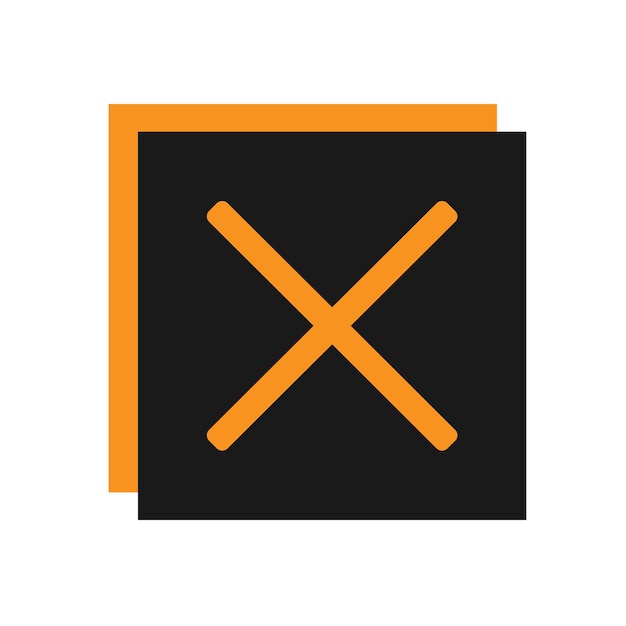 Cancelar el icono Cruzar el icono Vector de ilustración plana