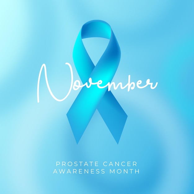 Vector cáncer de próstata de noviembre azul