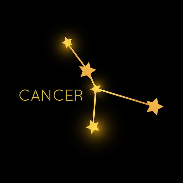 Cáncer zodiaco dorado constelación estrellas doradas
