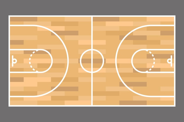 Cancha de baloncesto ilustración vector en diseño plano