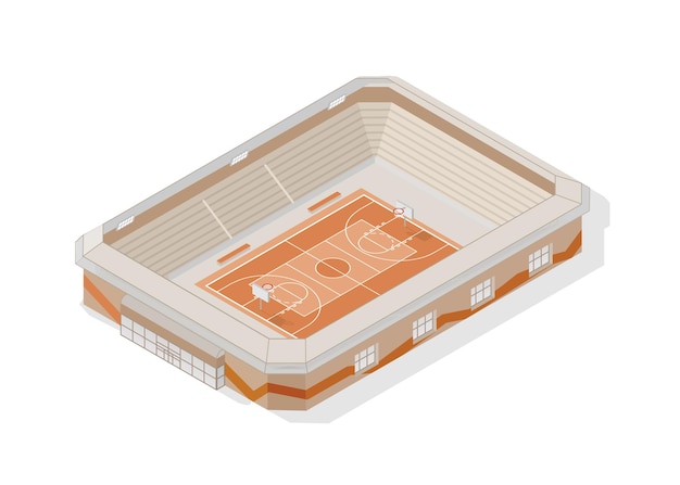 Cancha de baloncesto isométrica