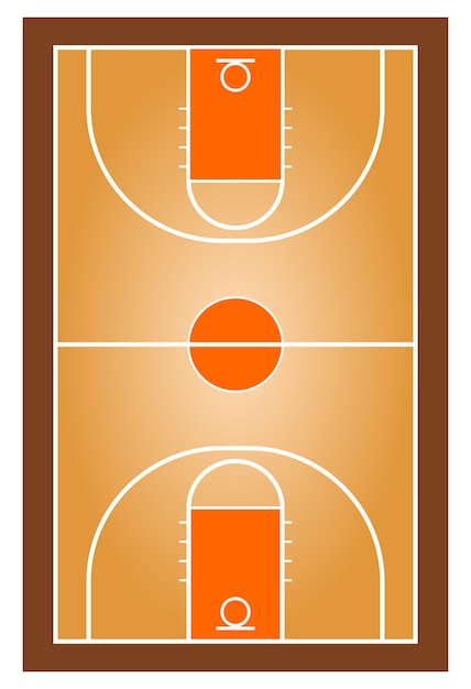 cancha de baloncesto de madera realista. campo de parquet isométrico de fondo de corte de madera