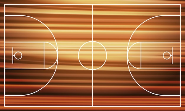 Vector cancha de baloncesto de madera