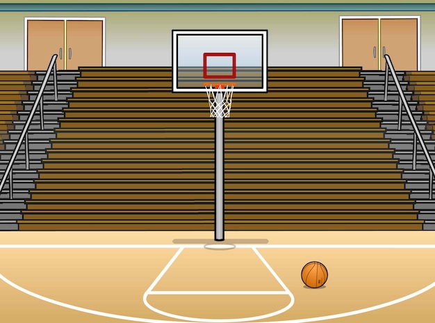 Vector cancha de basketball