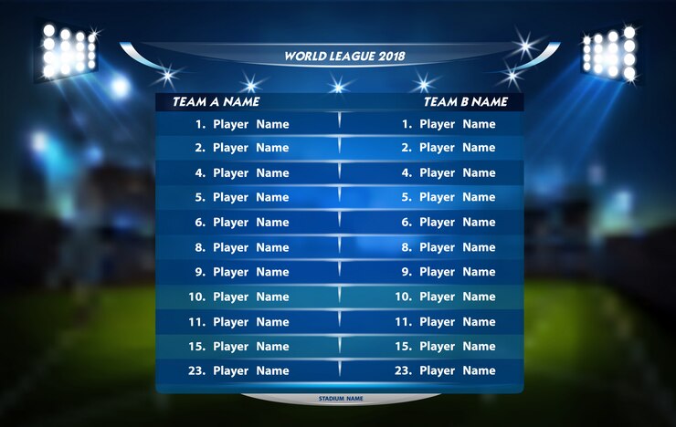Vector cancha de fútbol con elementos informativos.