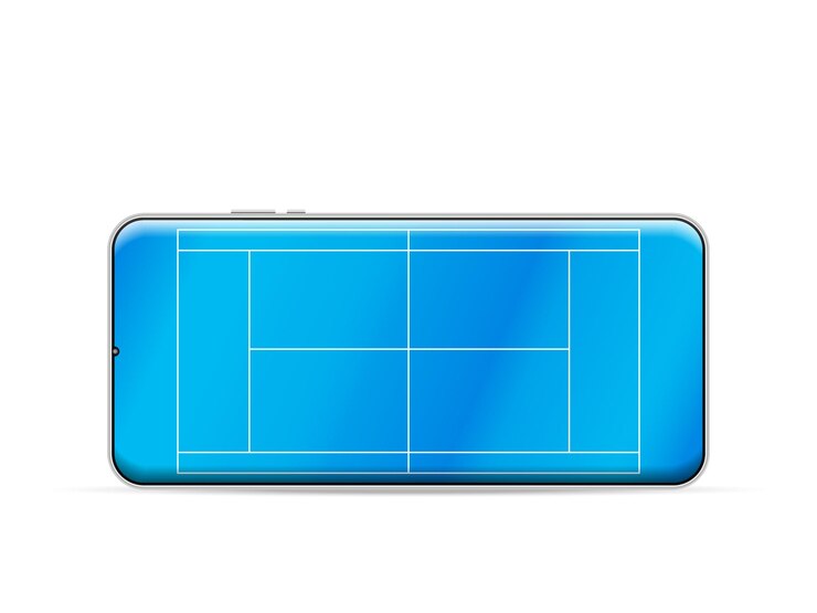 Vector cancha de tenis para teléfonos inteligentes