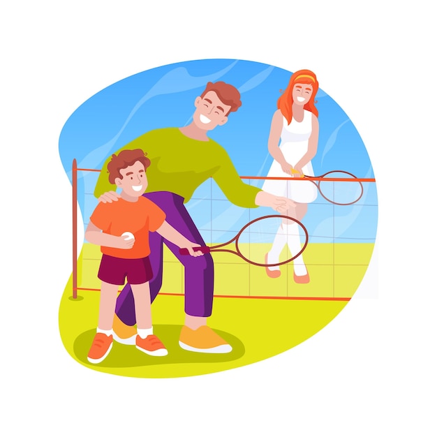 Canchas de tenis ilustración vectorial de dibujos animados aislados