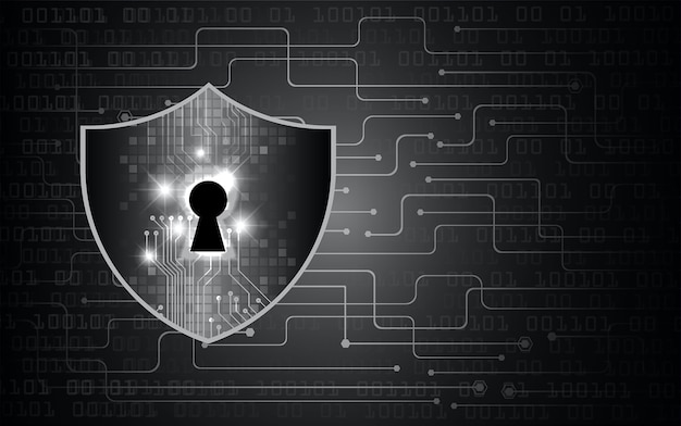 Candado cerrado en el fondo digital, seguridad cibernética