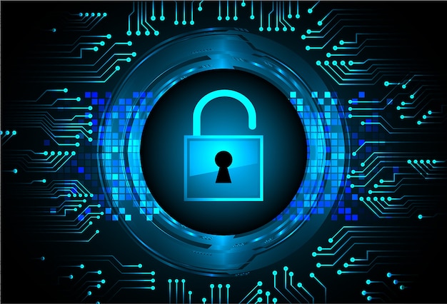 Candado cerrado en el fondo digital, seguridad cibernética