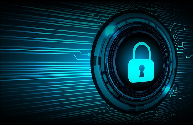 Candado cerrado en el fondo digital, seguridad cibernética