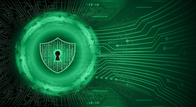 Candado cerrado en el fondo digital, seguridad cibernética