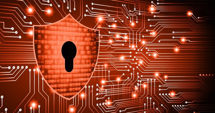 Vector candado cerrado en el fondo digital, seguridad cibernética