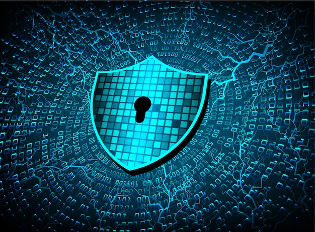 Candado cerrado en el fondo digital, seguridad cibernética