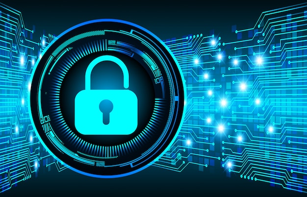 Candado cerrado en el fondo digital, seguridad cibernética