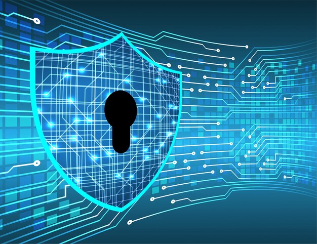 Candado cerrado en el fondo digital, seguridad cibernética