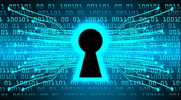 Candado cerrado en el fondo digital, seguridad cibernética