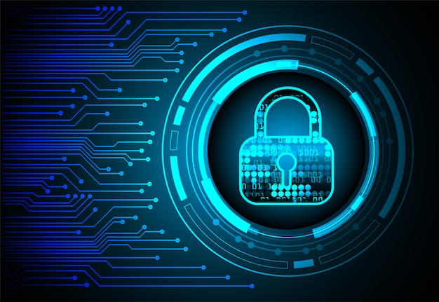 Candado cerrado en el fondo digital, seguridad cibernética