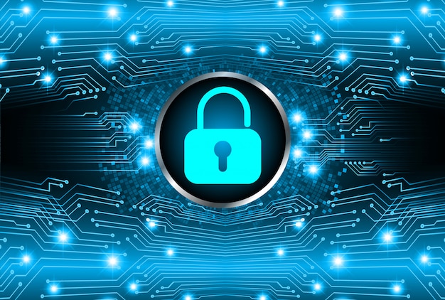 Candado cerrado en el fondo digital, seguridad cibernética