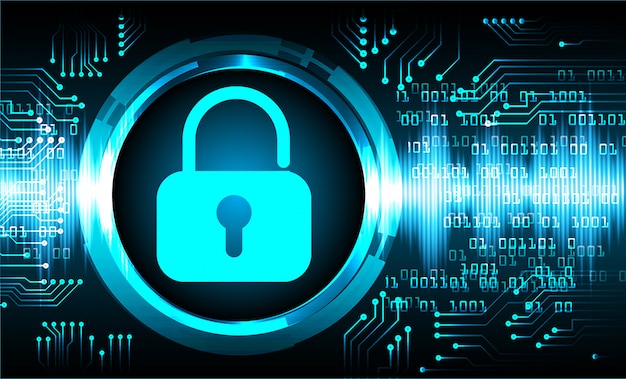 Candado cerrado en el fondo digital, seguridad cibernética