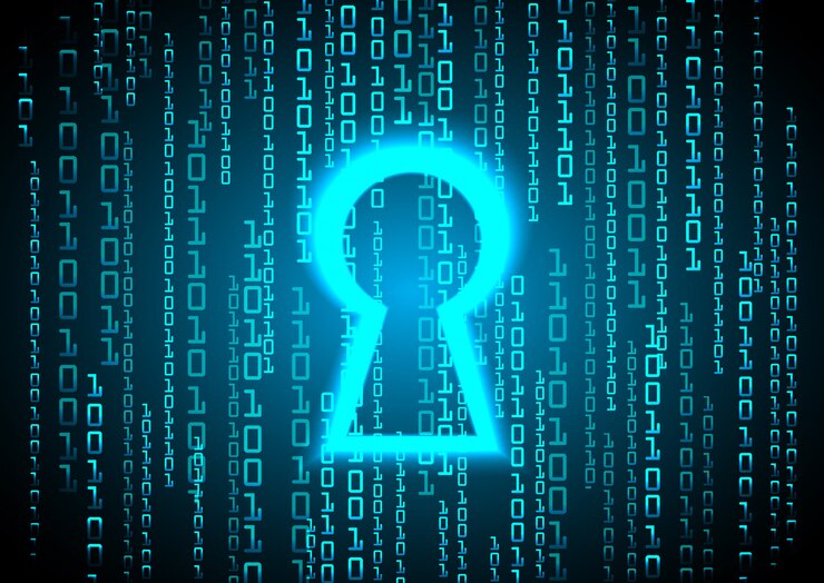 Vector candado cerrado en el fondo digital, seguridad cibernética